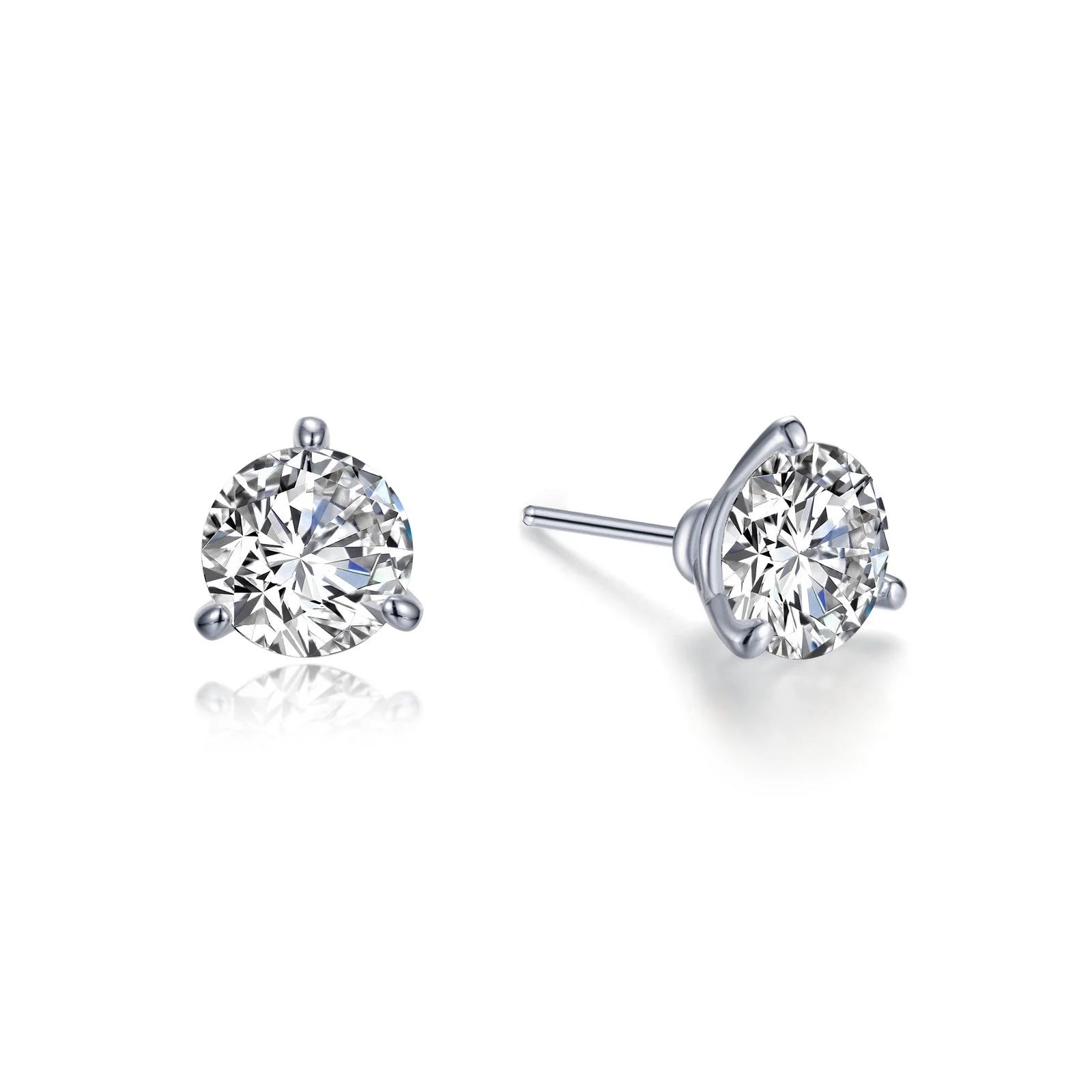 LaFonn 1 CTW 3 Prong Martini Stud Earrings