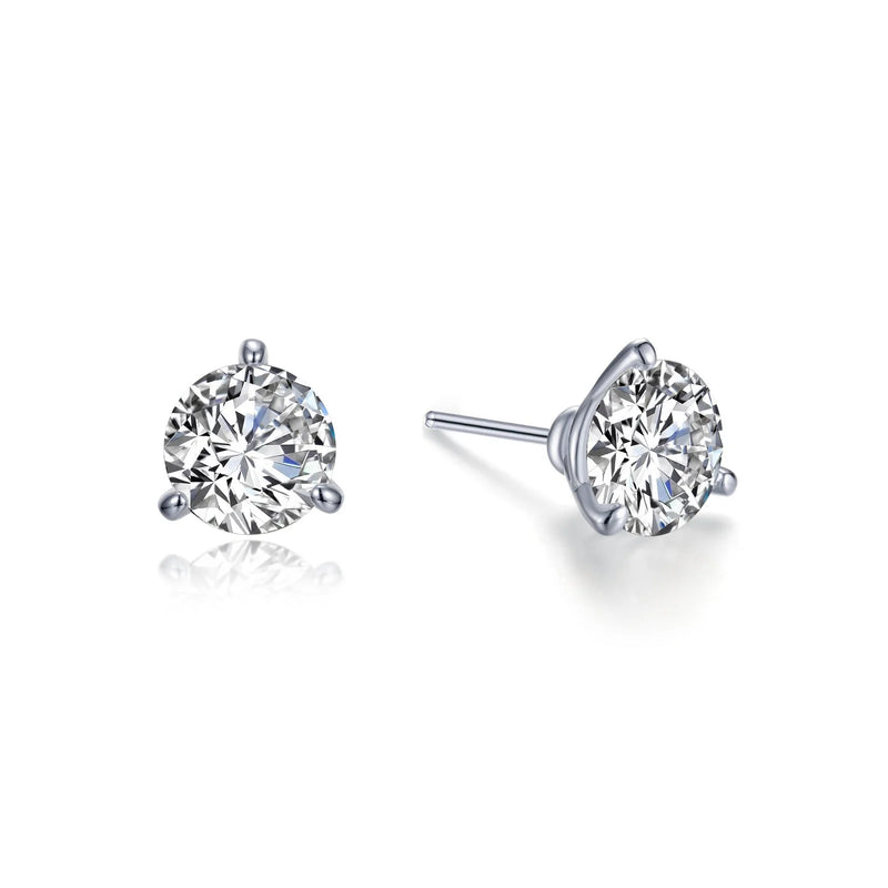 LaFonn 1 CTW 3 Prong Martini Stud Earrings