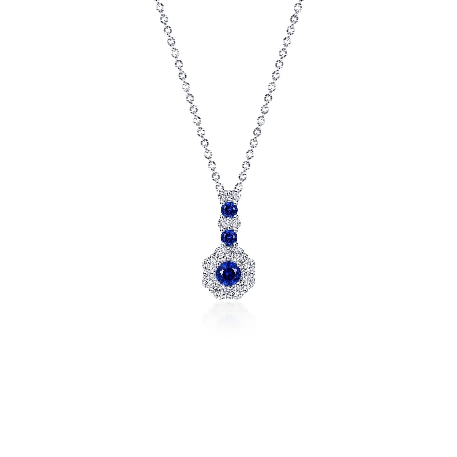 Lafonn Lab-grown Sapphire and Simulated Diamonds Flower Necklace (100450)