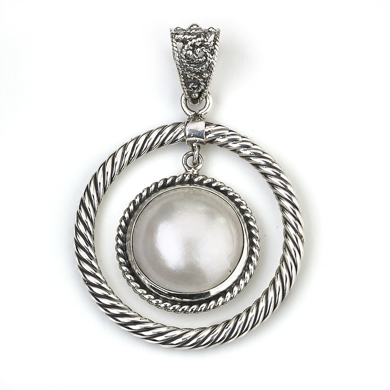 Samuel B. Sterling Silver Mabe Pearl Pendant