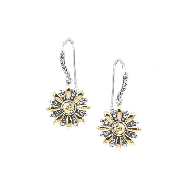 Samuel B. Sterling Silver-18K Yellow Gold Sunflower Earrings (100576)