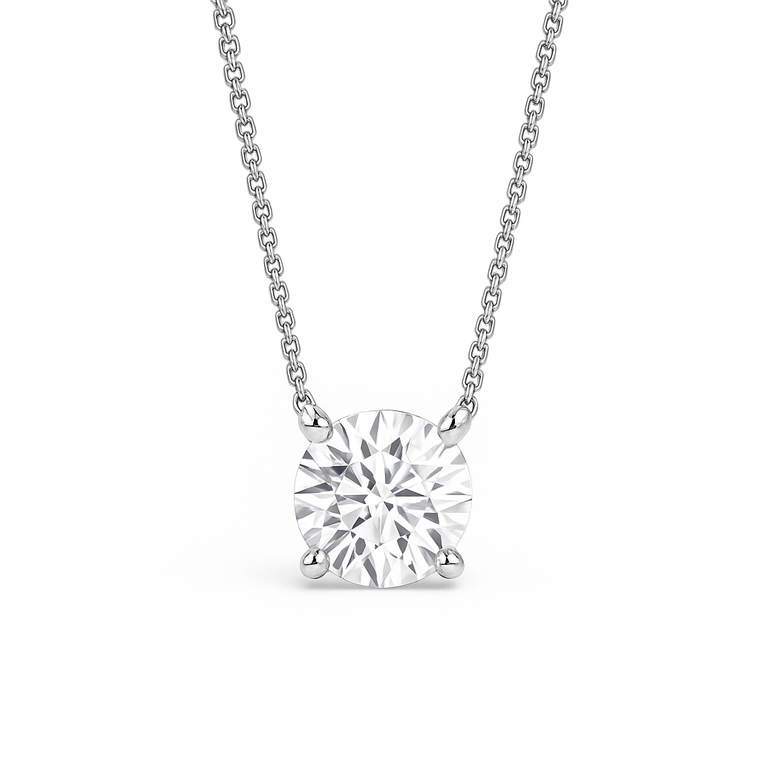14K White Gold 1.51 CTW Lab Grown Diamond Solitaire Necklace (100636)