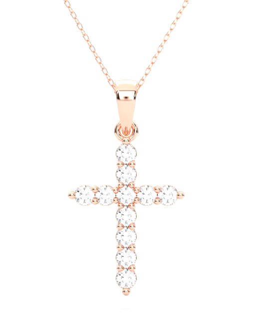 14K Yellow Gold Lab Grown Diamond Cross .25CTW (100685)