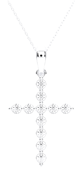 14K White Gold Lab Grown Diamond Cross .75CTW (100686)