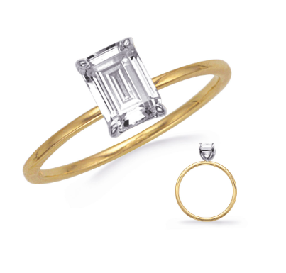 S. Kashi 14K Yellow & White Gold Tiffany Style semi mount (100939)