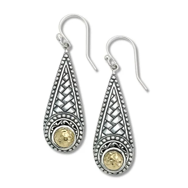 Samuel B. Sterling Silver-18K Yellow Gold Woven Design Earrings (100572)