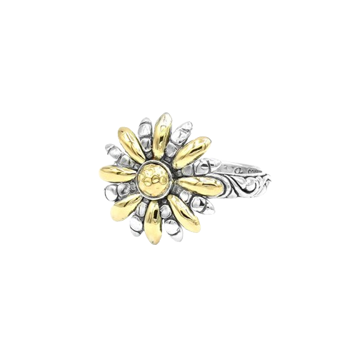 Samuel B. SUNFLOWER RING, STERLING SILVER AND 18K GOLD (99476)