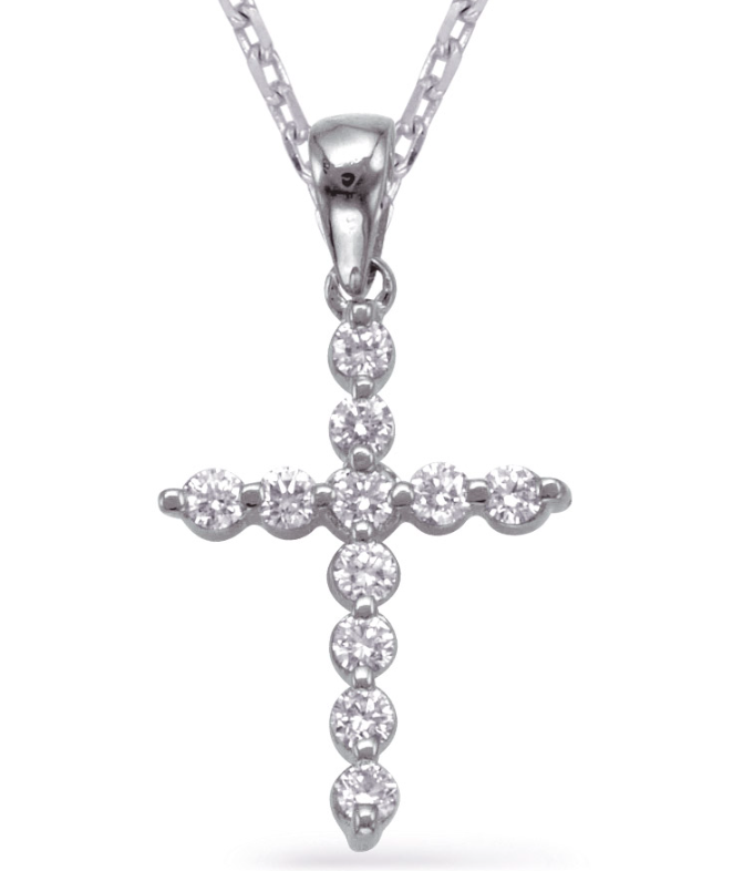 S. Kashi White Gold 0.33ctw. WHITE GOLD DIAMOND CROSS  (99586)