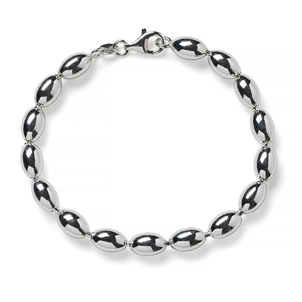 Southern Gates Sterling Silver 6mm Rice Bead Bracelet , 7.5