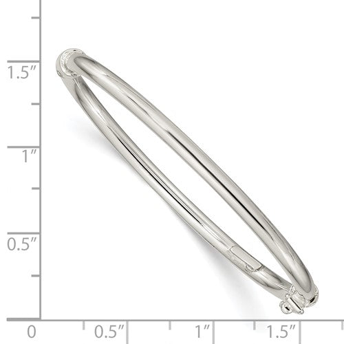 Sterling Silver Polished 3mm Hinged Baby Bangle .925 Made in Italy
