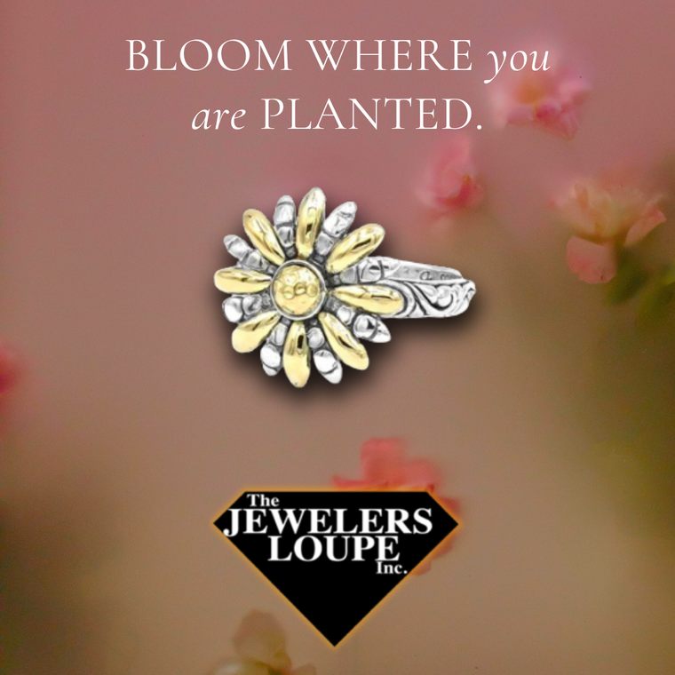 Samuel B. SUNFLOWER RING, STERLING SILVER AND 18K GOLD (99476)