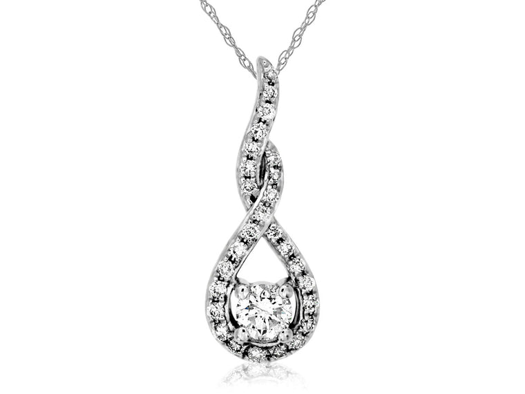 14K White Gold Diamond Pendant (100480)