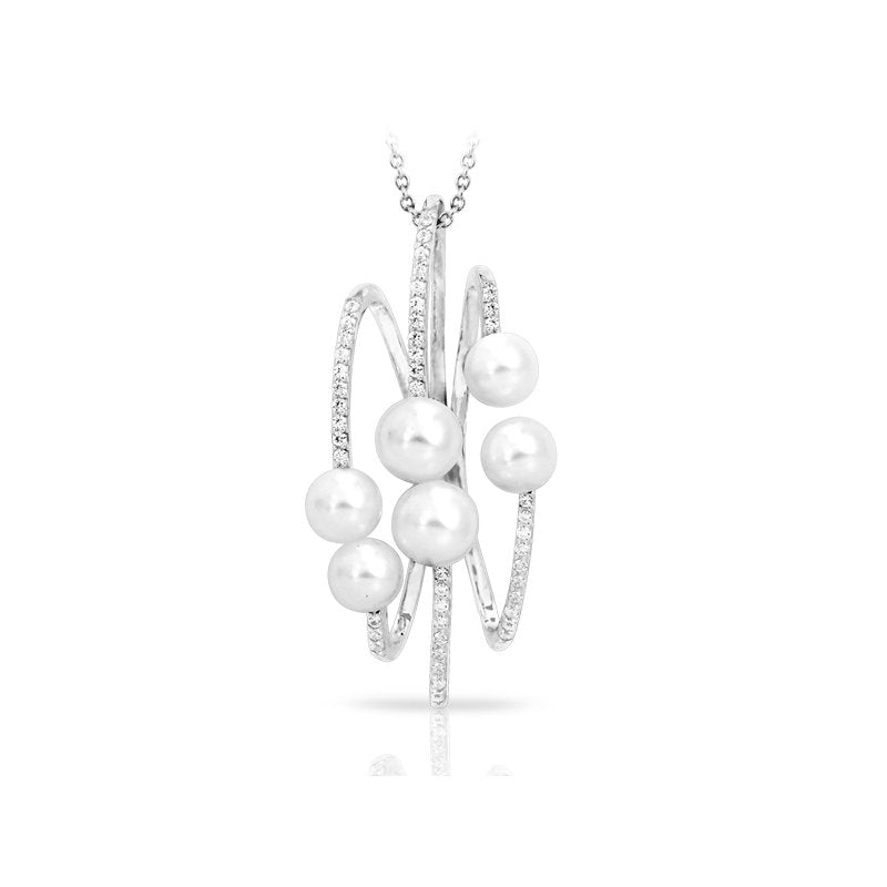 Belle e'toile Sterling Silver Effervescence Seashell Pearl Pendant