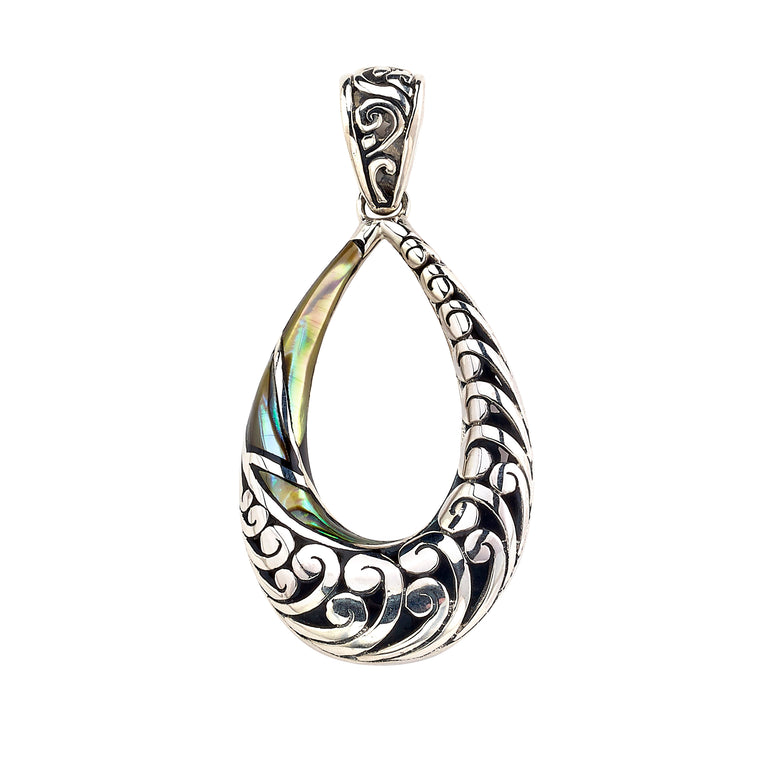 Samuel B. Sterling Silver Abalone Open Pear-Shaped Pendant (91670)