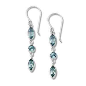 Samuel B. Sterling Mahawu Blue Topaz Drop Earrings (96963)