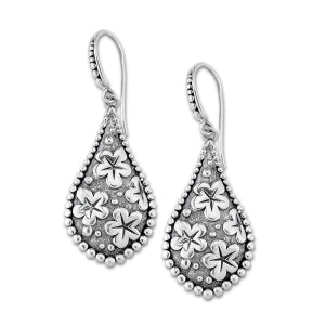 Samuel B. Sterling Silver Carved Flower Drop Earrings (98686)