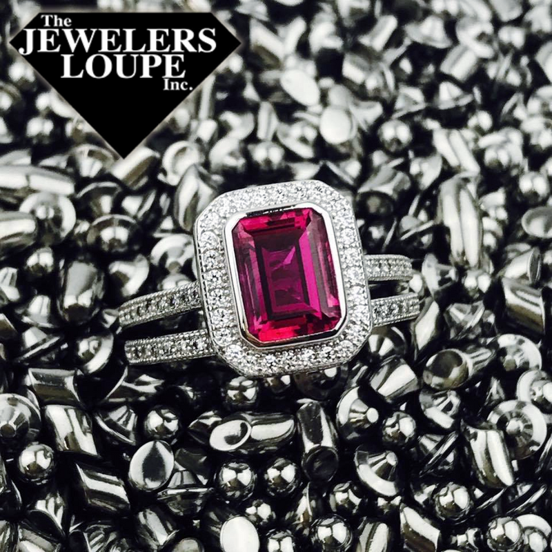 Lafonn Simulated Diamond and Lab-Created Ruby Ring Set in Sterling Silver