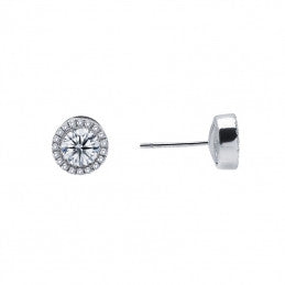 Lafonn Simulated Diamond Round Halo Earrings in Sterling Silver (78870)