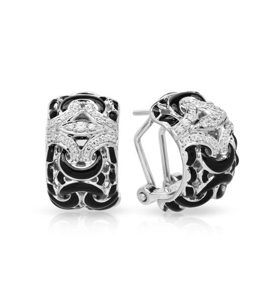 Belle e'toile Sterling Silver Toujours Black Earrings