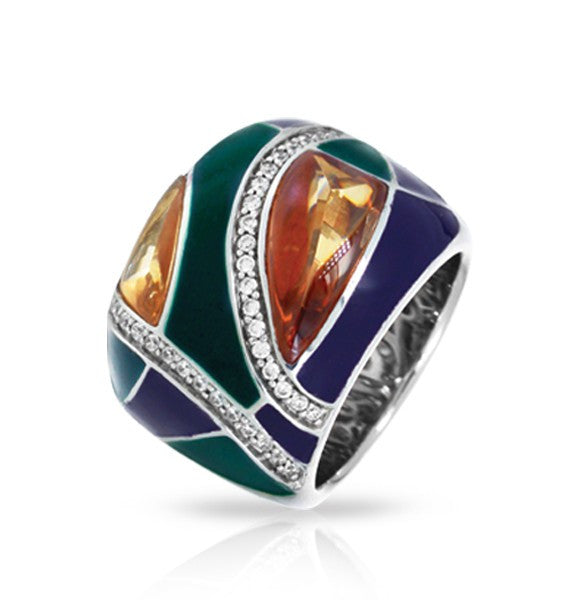 Belle e'toile Sterling Silver Tango Champagne Ring, Size 7