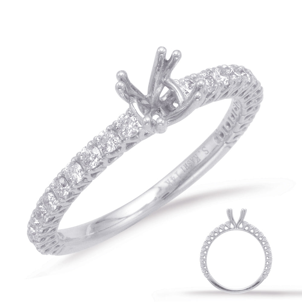 S. Kashi 14K White Gold .40ctw Diamond Engagement Ring Semi-Mount