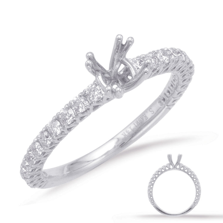 S. Kashi 14K White Gold .40ctw Diamond Engagement Ring Semi-Mount (87350)