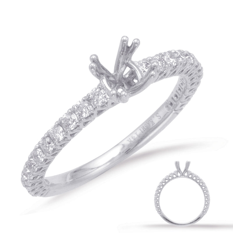 S. Kashi 14K White Gold .40ctw Diamond Engagement Ring Semi-Mount