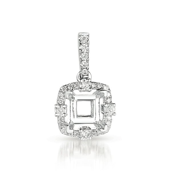S. Kashi 14K White Gold .11CTW Diamond Semi Mount Pendant (87366)