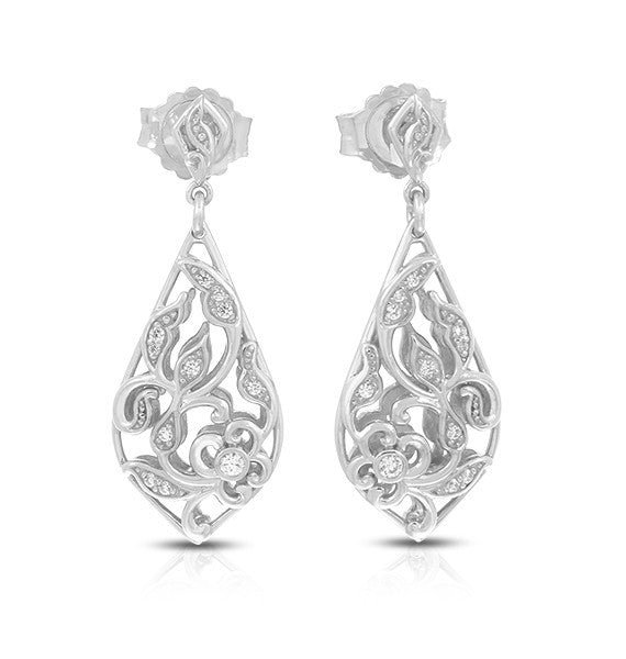 Belle e'toile Sterling Silver Empress White Earrings (88221)