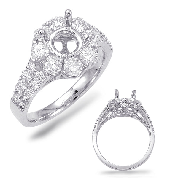 S. Kashi 14K White Gold 1.62ctw Diamond Engagement Ring Semi-Mount (88742)
