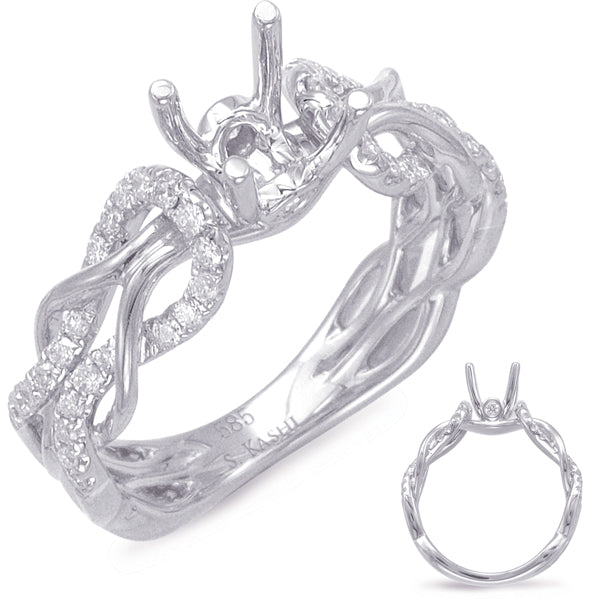 S. Kashi 14K White Gold .35ctw Diamond Engagement Ring Semi-Mount (88971)