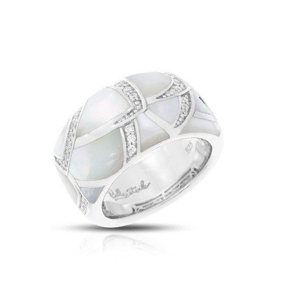 Belle e'toile Sterling Silver Sirena White Mother-of-Pearl Ring, Size 7