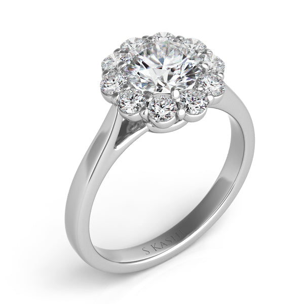 S. Kashi 14K White Gold .51ctw Diamond Engagement Ring Semi-Mount