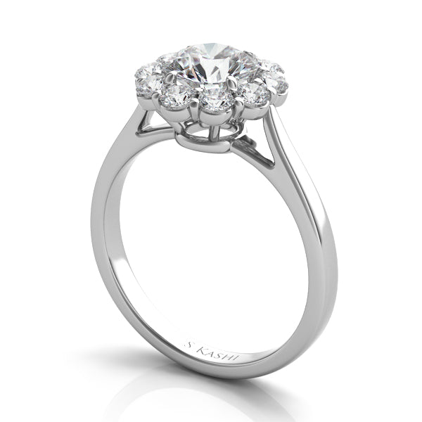 S. Kashi 14K White Gold .51ctw Diamond Engagement Ring Semi-Mount