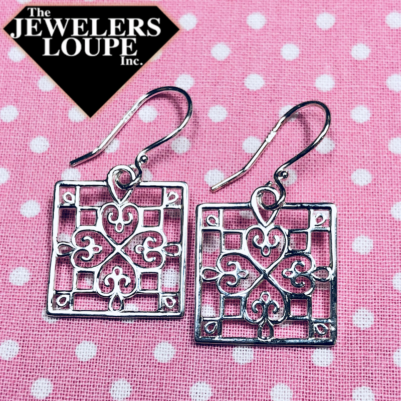 Southern Gates Sterling Silver Square Window Earrings