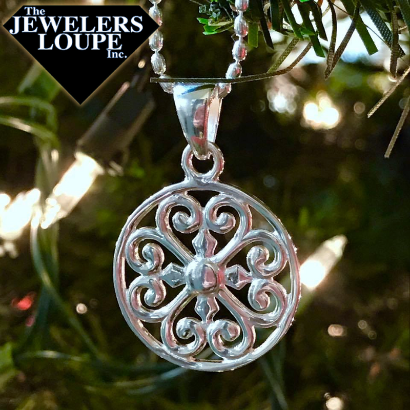 Southern Gates Sterling Silver Scroll Heart Design Pendant