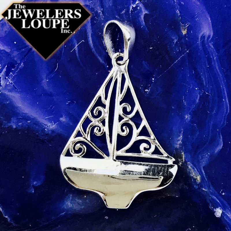 Southern Gates Harbor Series Sterling Silver Sailboat Pendant