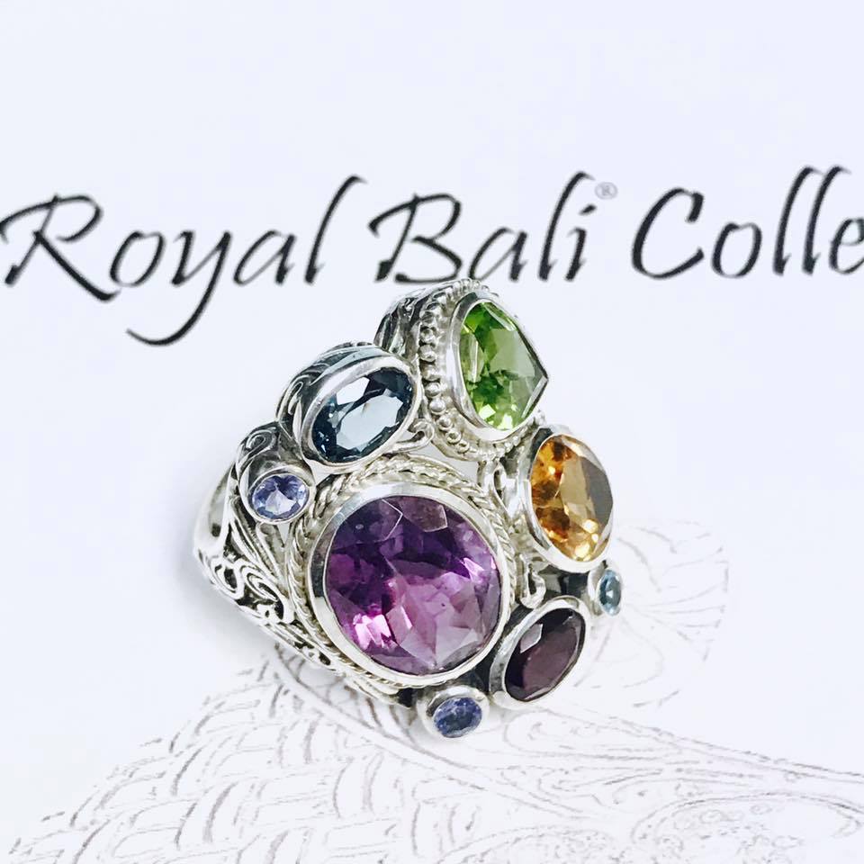 Samuel B. Sterling Silver Multi-Shape Multi-Gem Ring, Size 7 (97756) – J  Loupe