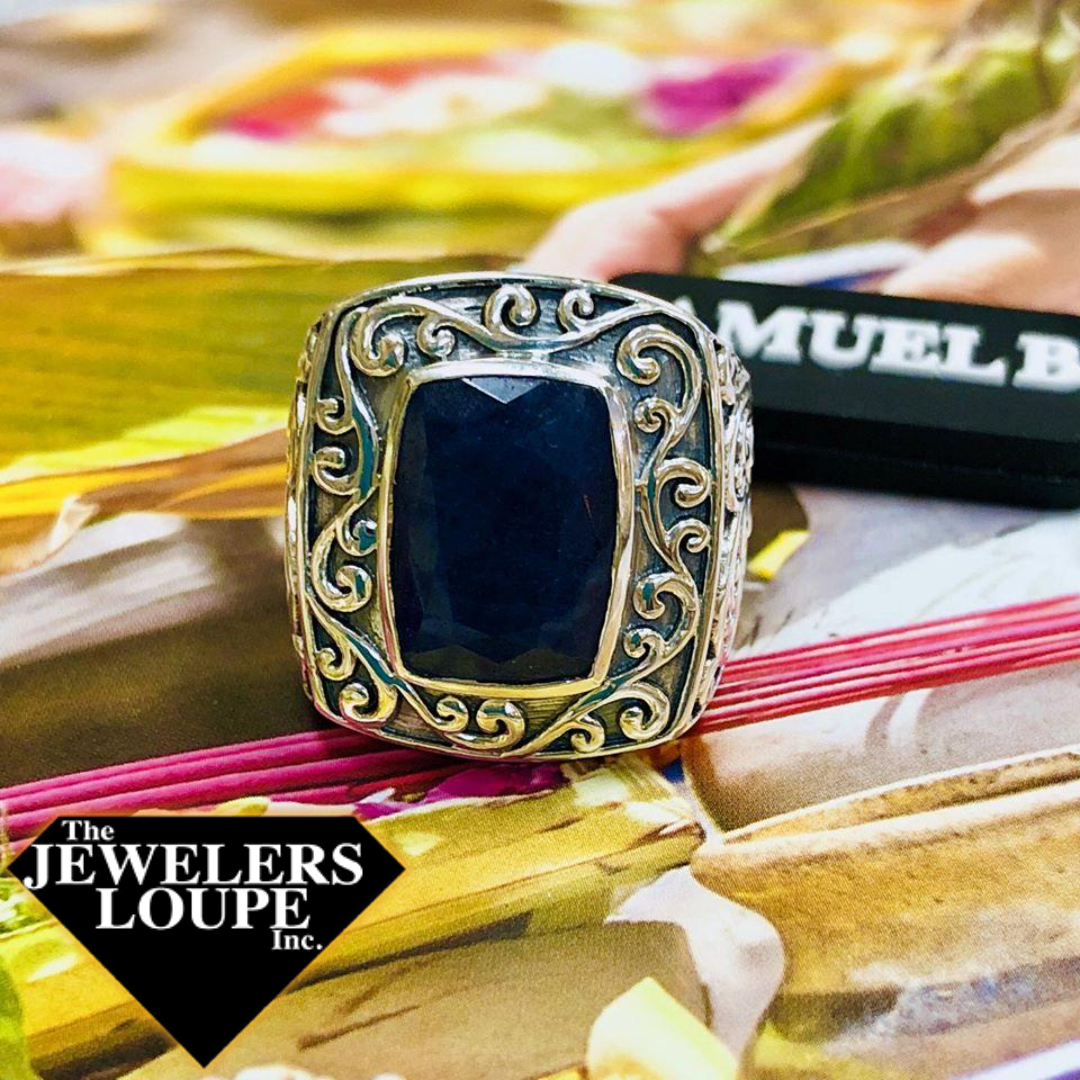 Samuel B. Sterling Silver Madagascar Blue Sapphire Ring