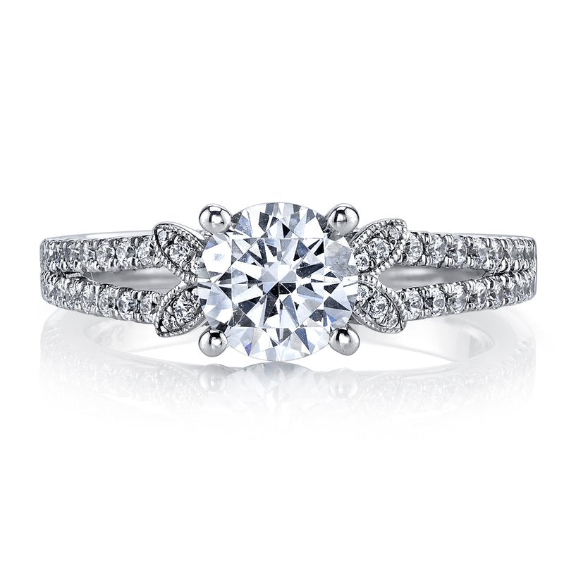 Mars 14K White Gold 0.37ctw Diamond Engagement Semi-Mount
