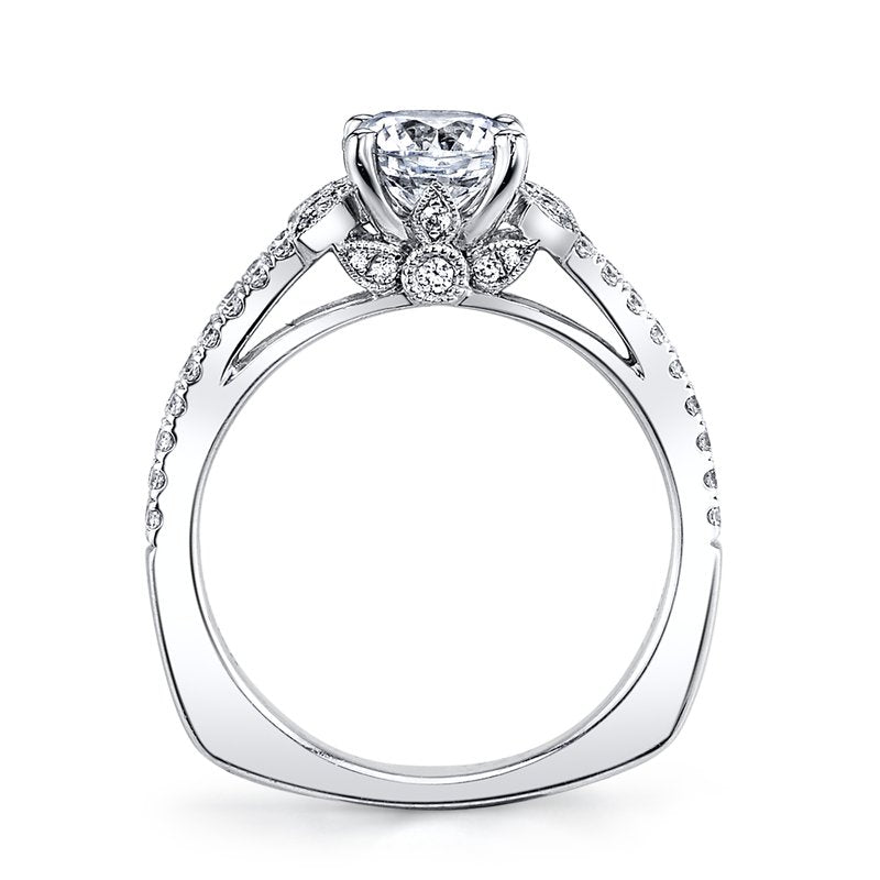 Mars 14K White Gold 0.37ctw Diamond Engagement Semi-Mount