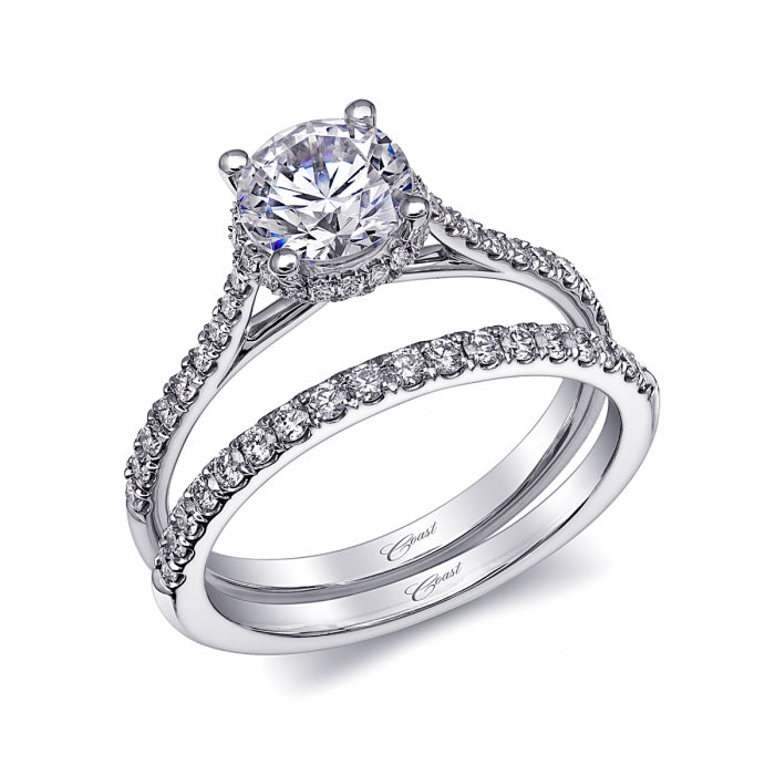 Coast 14K White Gold .24ctw Diamond Engagement Ring Semi-Mount
