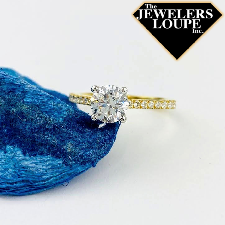 Sylvie Collection .28ctw Diamond Semi-Mount in 14K Yellow Gold.