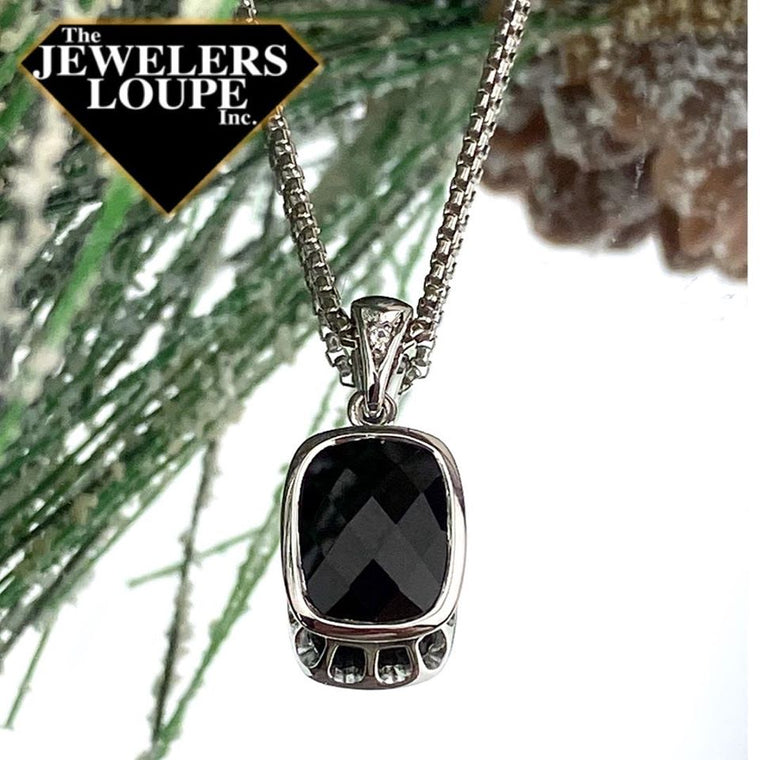 Jeanex Sterling Silver Black Onyx Pendant (93908)
