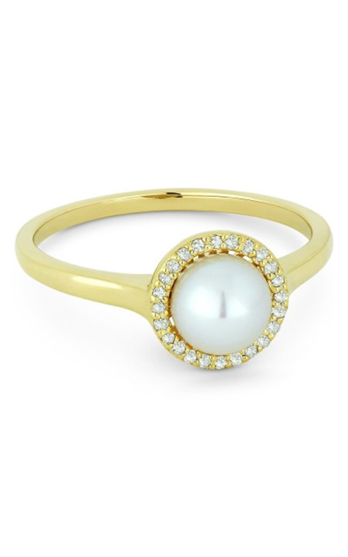 Madison L 14K Yellow Gold .08ctw Diamond Pearl Ring, Size 6.5 (94737)