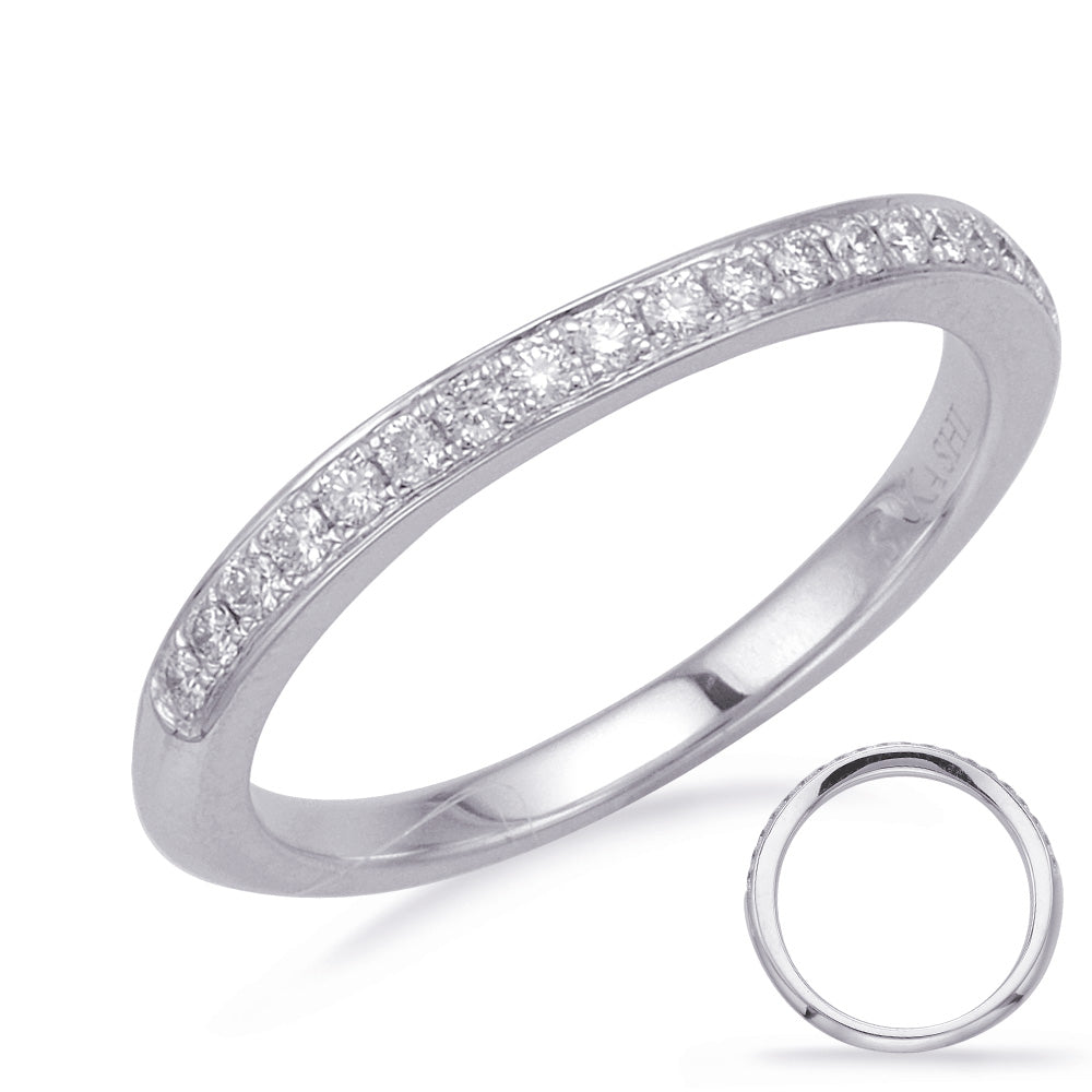 S. Kashi 14K White Gold .19ctw. Diamond Wedding Band