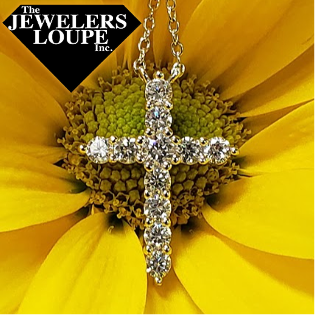 Sterling Silver White Cubic Zirconia April Birthstone Necklace with 16+2" Adjustable Sterling Silver Chain.