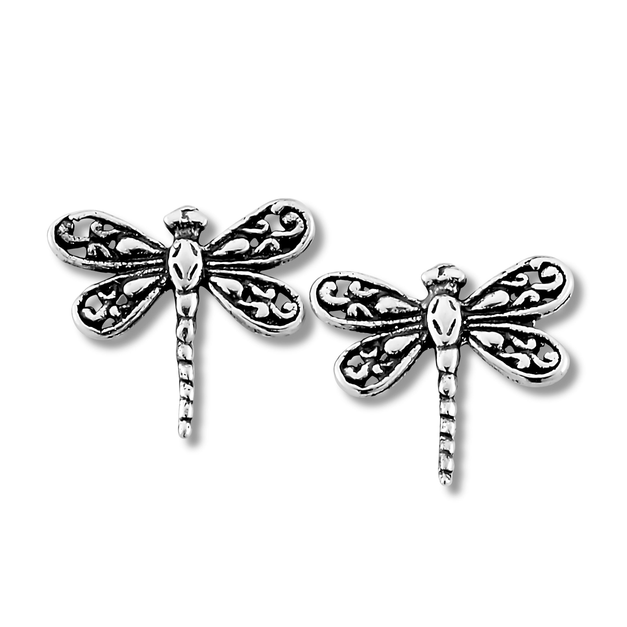 Samuel B. Sterling Silver Dragonfly Tangku Stud Earrings. Our Sterling Silver small dragonfly earrings, handcrafted in Bali by our skilled artisans. From our Thai Tribal™ collection, a completely artisan crafted, intricate, sterling silver collection inspired by the dreamscapes of Thailand.