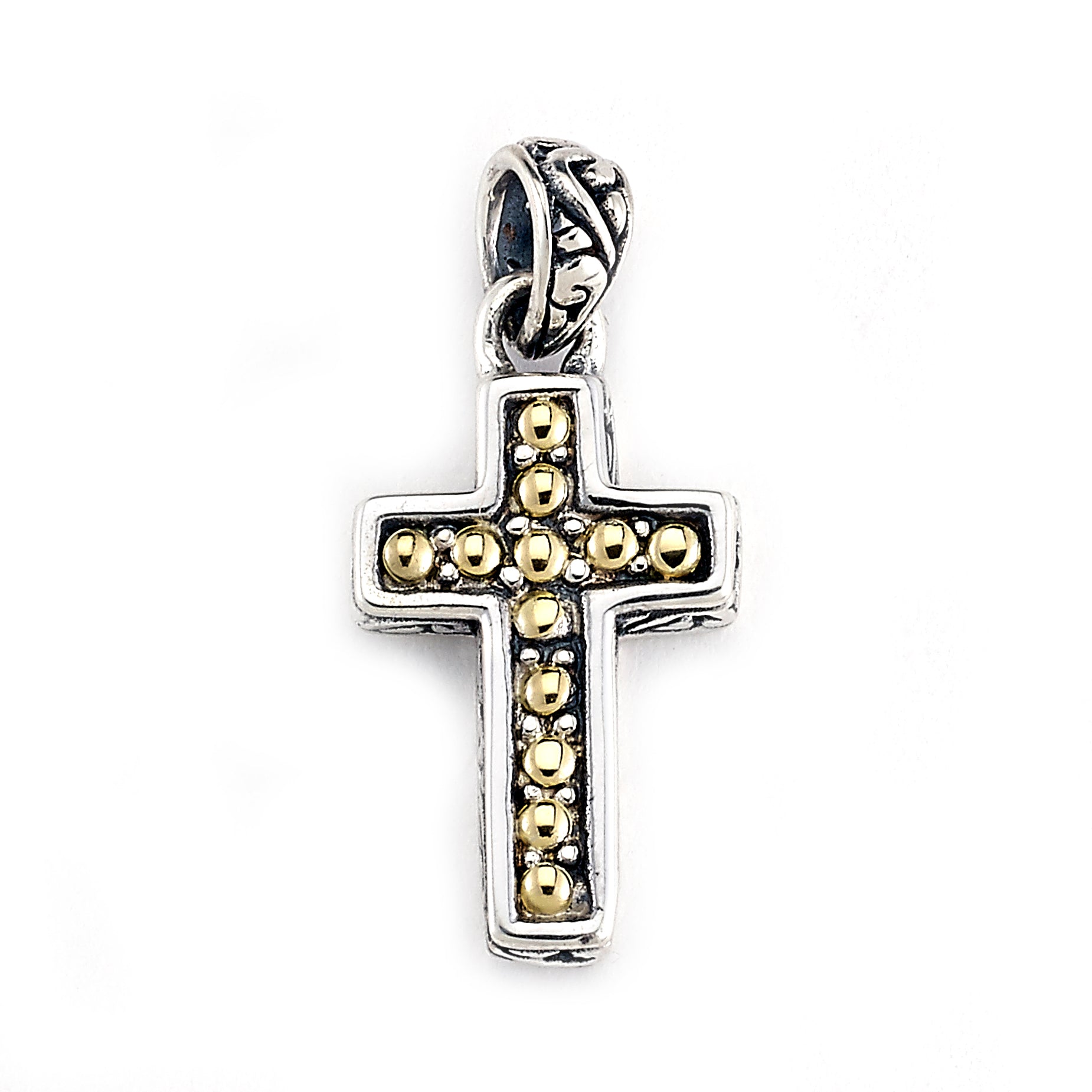 Samuel B. Sterling Silver and 18K Yellow Gold Small Cross Pendant (97071)