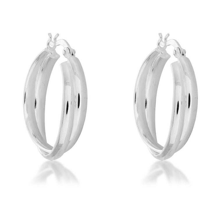 Sterling Silver Double Hoop Earrings (96515)